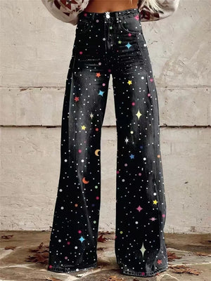 Black with Multicolor Star