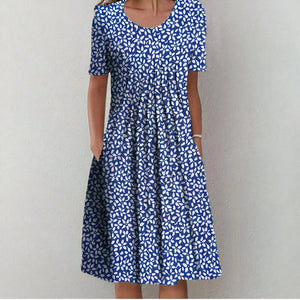 Blue with flowers